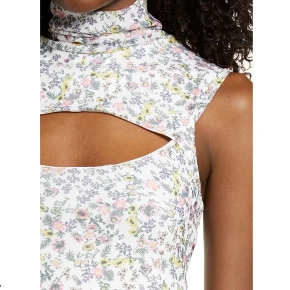 AFRM NWT maci mock neck floral cut out dress - Picture 14 of 16